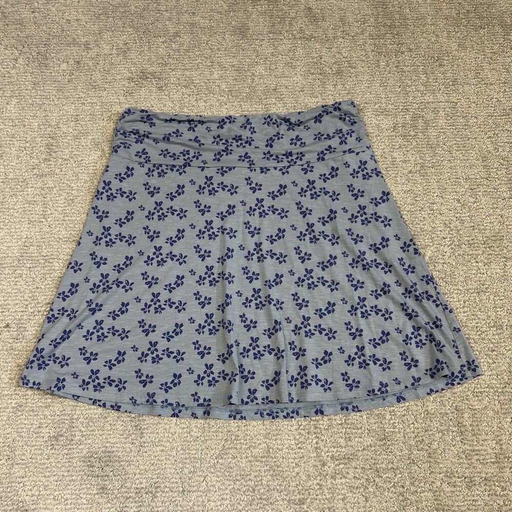 Toad and Co Chaka Skirt Womens XL Blue Purple Floral Stretch Organic Cotton